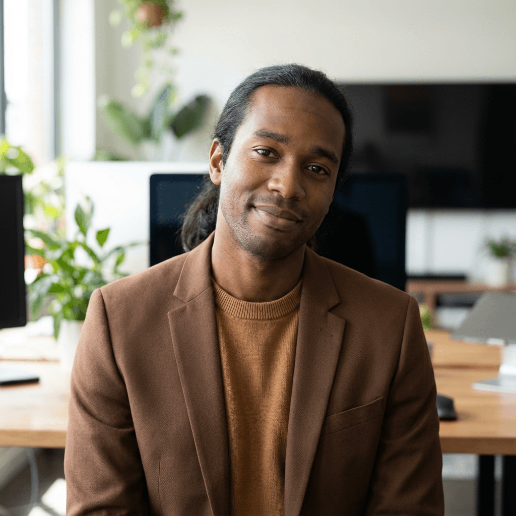 Male executive client testimonial portrait